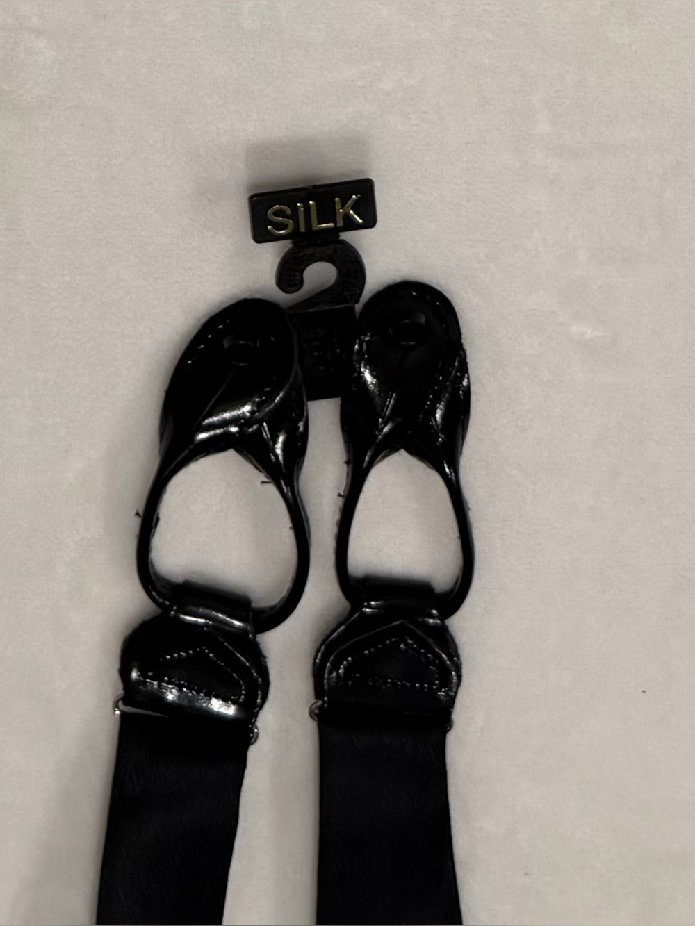 Silk Black Men's Suspenders - Classic Elastic Braces